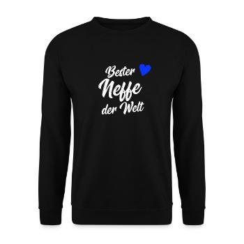 Neffe Geschenk | Bester Neffe der Welt - Unisex Pullover - Schwarz - Vorne - Alina (178cm) & Michal (187cm)