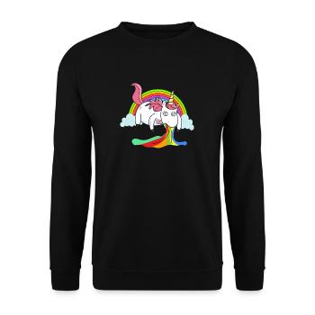Puking unicorn rainbow - Unisex Sweatshirt - black - Front - Alina (178cm) & Michal (187cm)