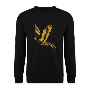 Perroquet volant en or - Sweat-shirt Unisexe - noir - Devant - Alina (178cm) & Michal (187cm)