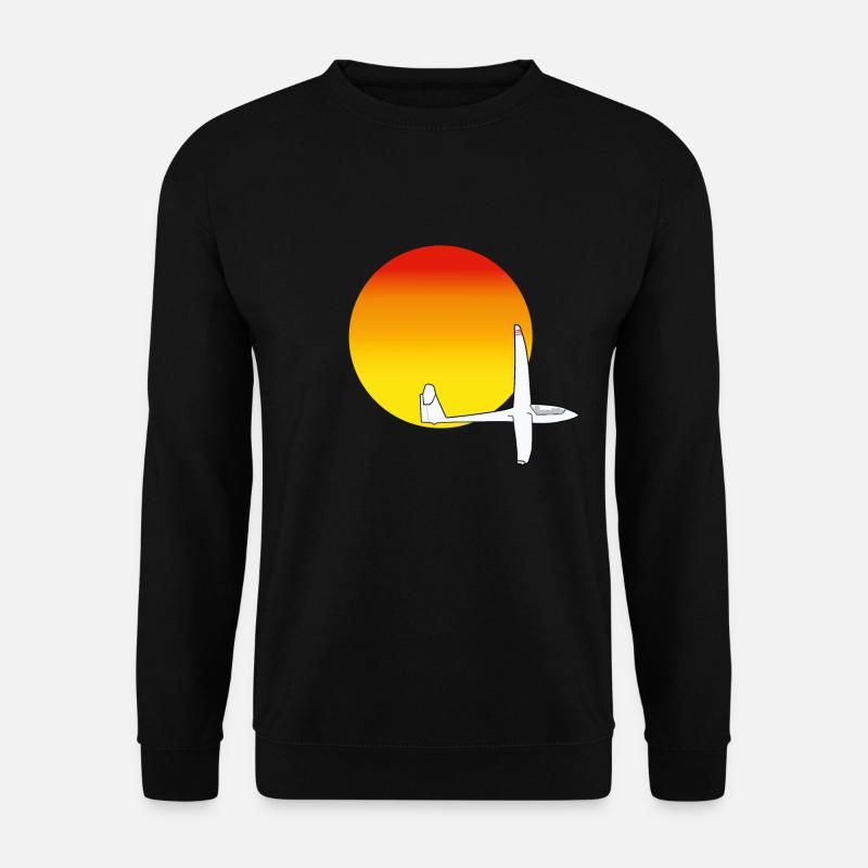 Segelflugzeug vor Sonnenuntergang - Unisex Pullover - Schwarz