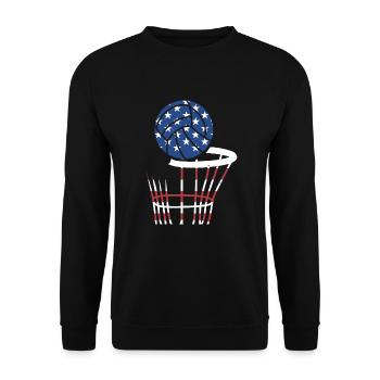 Sport Us Flag Netball - Unisex Pullover - Schwarz - Vorne - Alina (178cm) & Michal (187cm)
