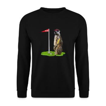 Golf-Erdmännchen - Unisex Pullover - Schwarz - Vorne - Alina (178cm) & Michal (187cm)