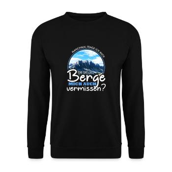 Vermissen mich die Berge? Geschenk - Unisex Pullover - Schwarz - Vorne - Alina (178cm) & Michal (187cm)