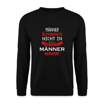 Männer Hölle Heiraten - Unisex Pullover - Schwarz - Vorne - Alina (178cm) & Michal (187cm)