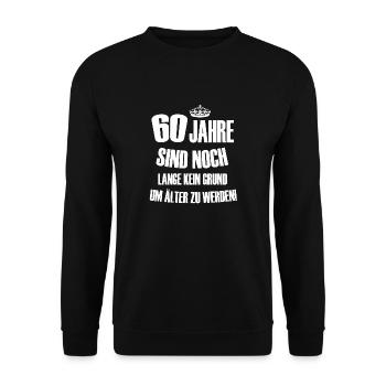 60 Geburtstag - Unisex Pullover - Schwarz - Vorne - Alina (178cm) & Michal (187cm)