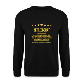 BETRIEBSRAT - Unisex Pullover - Schwarz - Vorne - Alina (178cm) & Michal (187cm)