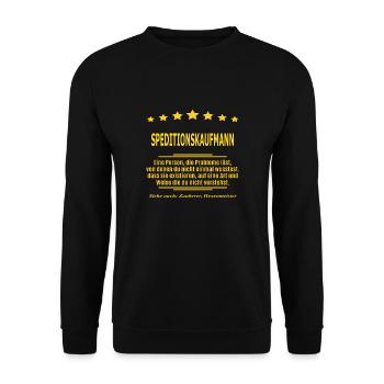 SPEDITIONSKAUFMANN - Unisex Pullover - Schwarz - Vorne - Alina (178cm) & Michal (187cm)