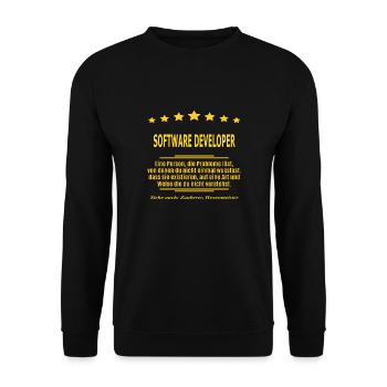 SOFTWARE DEVELOPER - Unisex Pullover - Schwarz - Vorne - Alina (178cm) & Michal (187cm)