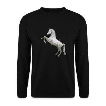 Pferd - Unisex Pullover - Schwarz - Vorne - Alina (178cm) & Michal (187cm)