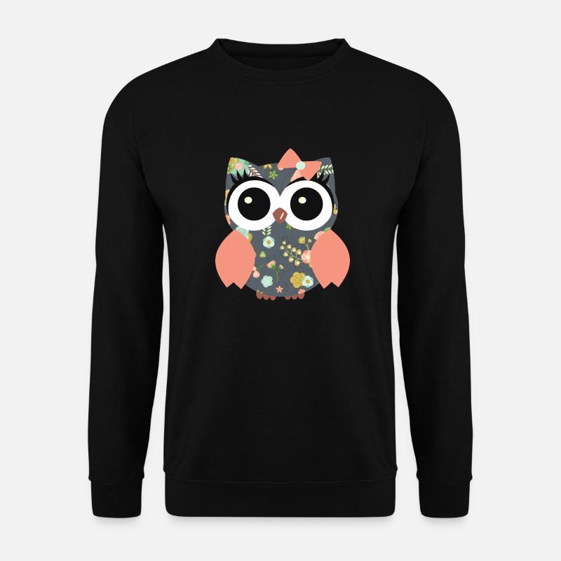 Eule Mona - Unisex Pullover - Schwarz