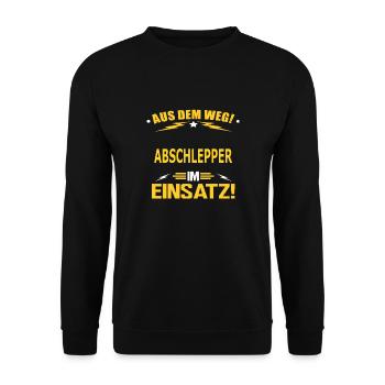 ABSCHLEPPER - Unisex Pullover - Schwarz - Vorne - Alina (178cm) & Michal (187cm)