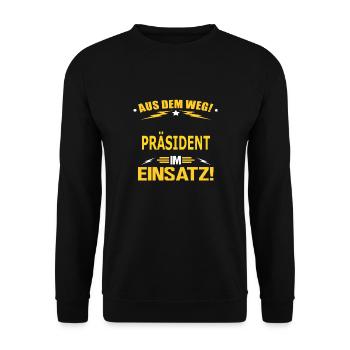 PRÄSIDENT - Unisex Pullover - Schwarz - Vorne - Alina (178cm) & Michal (187cm)