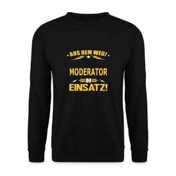 MODERATOR - Unisex Pullover - Schwarz - Vorne - Alina (178cm) & Michal (187cm)