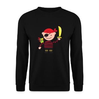 Little Pirate with parrot - Unisex Sweatshirt - black - Front - Alina (178cm) & Michal (187cm)