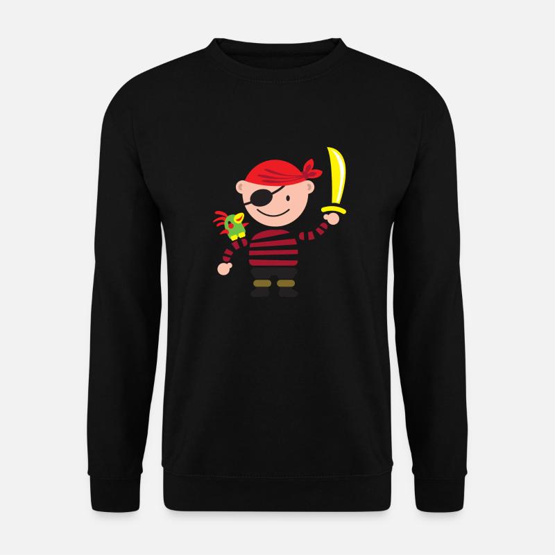 kleiner Pirat mit Papagei - Unisex Pullover - Schwarz