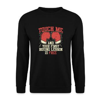 Touch Me and Your First Boxing Lesson is Free - Sweat-shirt Unisexe - noir - Devant - Alina (178cm) & Michal (187cm)
