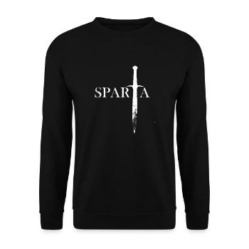 Sparta Schwert weiß - Unisex Pullover - Schwarz - Vorne - Alina (178cm) & Michal (187cm)