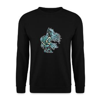 Celtic Knot Tattoo Horse Friezes Blue Gift - Unisex Sweatshirt - black - Front - Alina (178cm) & Michal (187cm)