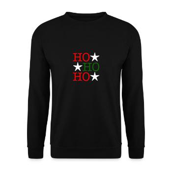 HO HO HO - Unisex Pullover - Schwarz - Vorne - Alina (178cm) & Michal (187cm)