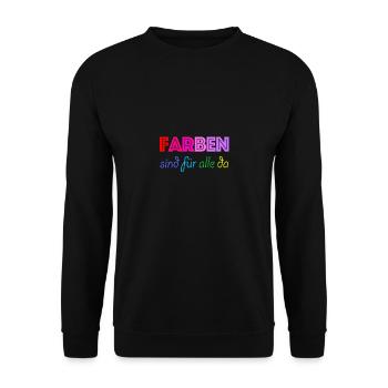 Farben sind für alle da - Unisex Pullover - Schwarz - Vorne - Alina (178cm) & Michal (187cm)