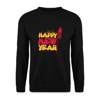 Happy new year - Unisex Pullover - Schwarz - Vorne - Alina (178cm) & Michal (187cm)