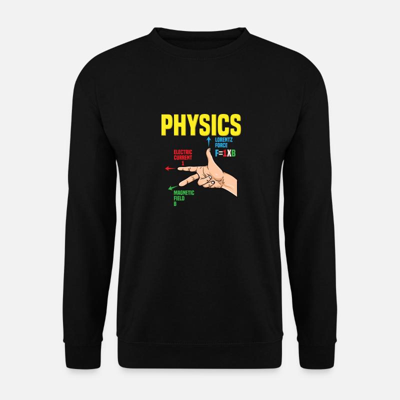 Physik Gang Zeichen I Rechte Hand Regel I Lorentz - Unisex Pullover - Schwarz
