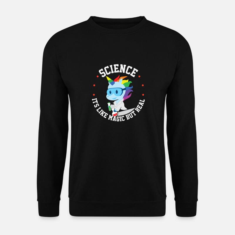 Funny science unicorn saying teacher gift - Unisex Sweatshirt - black