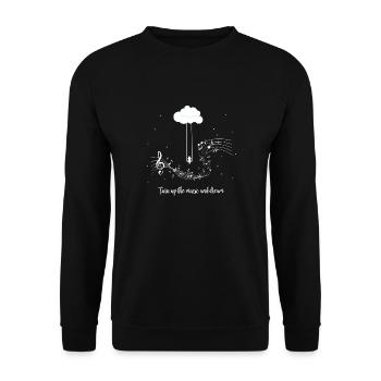 Augmente la musique et le rêve - Sweat-shirt Unisexe - noir - Devant - Alina (178cm) & Michal (187cm)