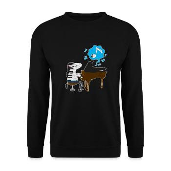 A zebra playing the piano - Unisex Sweatshirt - black - Front - Alina (178cm) & Michal (187cm)