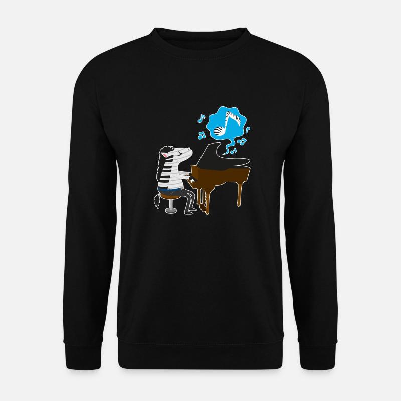 A zebra playing the piano - Unisex Sweatshirt - black