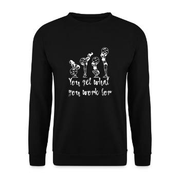 Bodybuilding Saying T-Shirts Motivation Fitness - Unisex Sweatshirt - black - Front - Alina (178cm) & Michal (187cm)