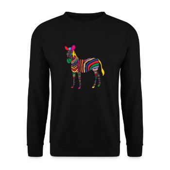 A Touch of Madness - Zebra - Color your Life ! - Unisex Pullover - Schwarz - Vorne - Alina (178cm) & Michal (187cm)