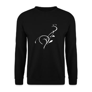 swirl white - Unisex Sweatshirt - black - Front - Alina (178cm) & Michal (187cm)