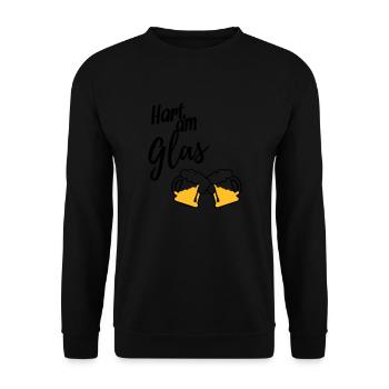 Hart am Glas - Unisex Pullover - Schwarz - Vorne - Alina (178cm) & Michal (187cm)