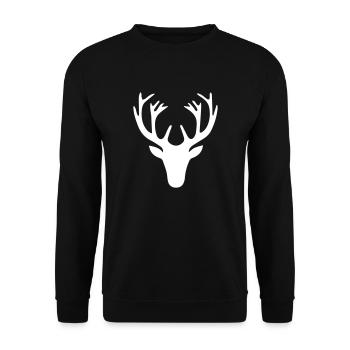 Had Deer Christmas - Unisex Sweatshirt - black - Front - Alina (178cm) & Michal (187cm)
