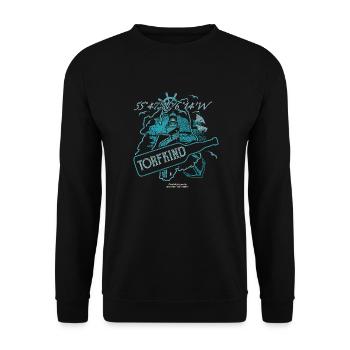 Whisky Nerd T-Shirt Design Torfkind - Unisex Pullover - Schwarz - Vorne - Alina (178cm) & Michal (187cm)