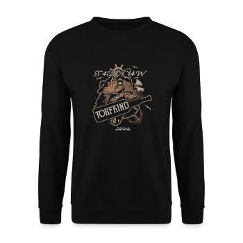 Whisky 🥃 Spruch Torfkind für Islay-Fans 😍 - Unisex Pullover - Schwarz - Vorne - Alina (178cm) & Michal (187cm)