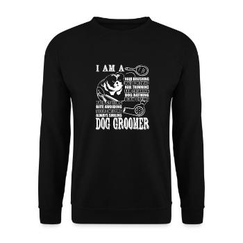 Dog Groomer's Promise - Unisex Sweatshirt - black - Front - Alina (178cm) & Michal (187cm)