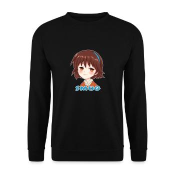 Smug Face Cute Anime Girl gift for Otaku fan - Unisex Sweatshirt - black - Front - Alina (178cm) & Michal (187cm)
