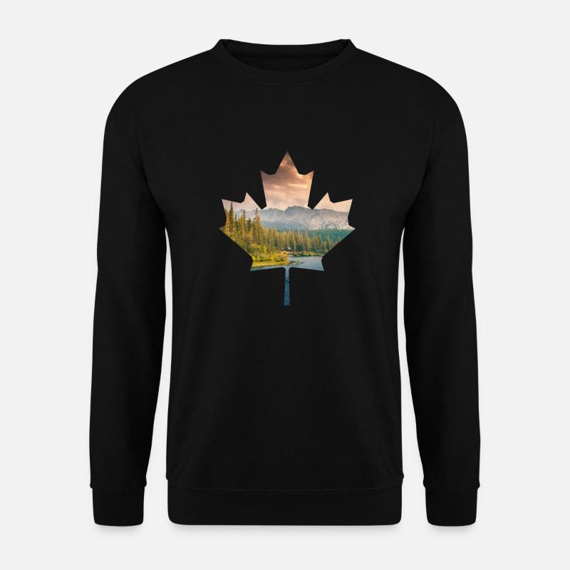 Ahronblatt Kanada Natur Wald See Berge Camping - Unisex Pullover - Schwarz