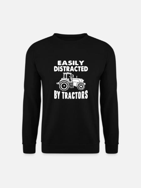 Easily Distracted By Tractors - Unisex Sweatshirt - black