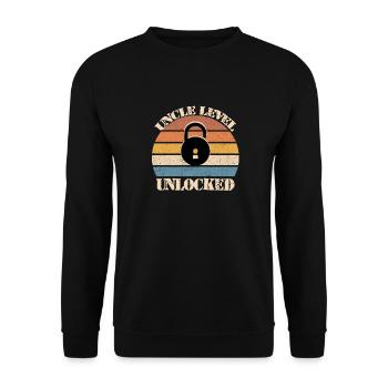Uncle Level Unclock - Unisex Sweatshirt - black - Front - Alina (178cm) & Michal (187cm)