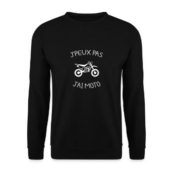 T shirt Moto Jpe Pas j'ai moto jpe pas jai moto - Sweat-shirt Unisexe - noir - Devant - Alina (178cm) & Michal (187cm)