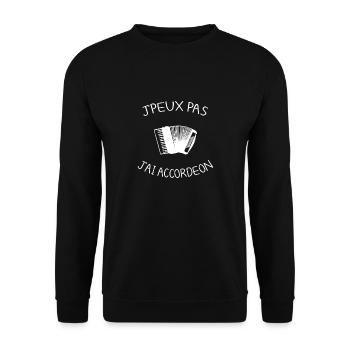 J'peux pas j'ai Accordeon - Sweat-shirt Unisexe - noir - Devant - Alina (178cm) & Michal (187cm)