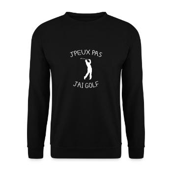 J'peux Pas J'ai GOLF T shirt golf cadeau noel - Sweat-shirt Unisexe - noir - Devant - Alina (178cm) & Michal (187cm)