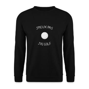 T shirt golf j'peux pas j'ai golf cadeau noel - Sweat-shirt Unisexe - noir - Devant - Alina (178cm) & Michal (187cm)