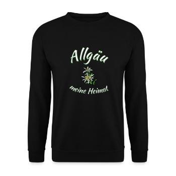 Allgäu meine Heimat, Berge,Wandern,Urlaub - Unisex Pullover - Schwarz - Vorne - Alina (178cm) & Michal (187cm)