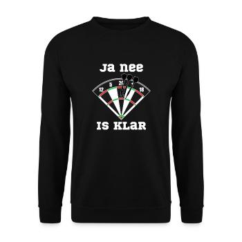 Darts Darten Darts Geschenk Dartpfeil Dartboard - Unisex Pullover - Schwarz - Vorne - Alina (178cm) & Michal (187cm)
