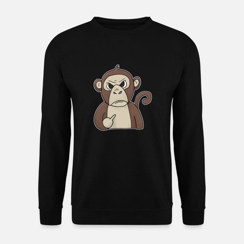 Mumrrischer Monkey holds middle finger - Unisex Sweatshirt - black