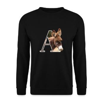 A Animal Alphabet Ane - Unisex Sweatshirt - black - Front - Alina (178cm) & Michal (187cm)
